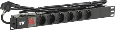 Блок распределения питания ITK PH12-6D1-P гор.размещ. 6xSchuko базовые 16A Schuko 2м