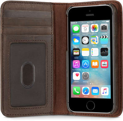 Чехол кожаный для iPhone SE/5S/5 Twelve South BookBook, коричневый 12-1232]