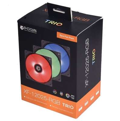Комплект вентиляторов ID-COOLING XF-12025-RGB-TRIO, 120мм, 1800rpm, 35.2 дБ, 4-pin PWM, 3шт, разноцветный