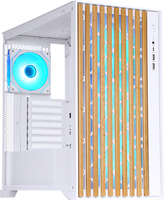 корпус Formula V Line TimberLine T0 White, ATX, wood+plastic front, TYPE-C*1, USB3.0*2, FRONT 3x120mm FRGB, REAR 1x120mm FRGB