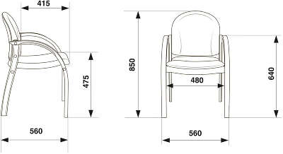 Стул Бюрократ Джуно черный экокожа на ножках дерево