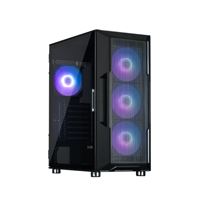 Корпус ZALMAN I3 NEO ARGB BLACK, ATX, BLACK, FRONT MESH, WINDOW, 2x3.5", 3x2.5", 1xUSB2.0, 2xUSB3.0, FRONT 3x120mm ARGB, REAR 1x120mm ARGB