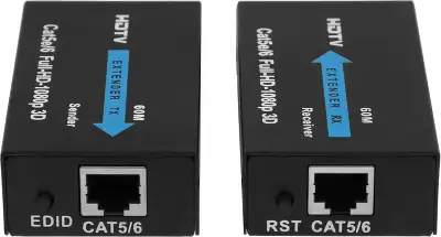 Адаптер аудио-видео Premier 5-877 HDMI (f)/RJ45 черный