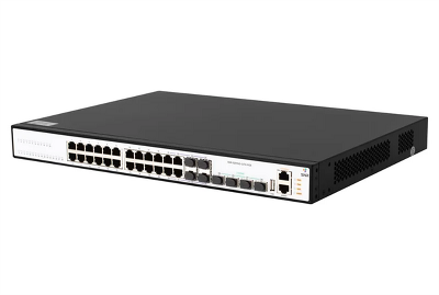 Коммутатор SNR Ethernet коммутатор, 24 порта PoE 10/100/1000Base-T, 4 порта 1/10GBase-X SFP+, L3, (бюджет PoE 370Вт), 220V AC