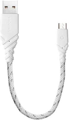 Кабель EnergEA NyloGlitz USB to MicroUSB, 0.18 м, White [CBL-NGAM-WHT018]