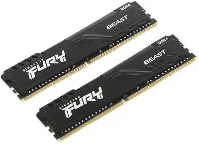 Память DDR4 2x32Gb 3200MHz Kingston KF432C16BBK2/64 Fury Beast Black RTL Gaming PC4-25600 CL16 DIMM 288-pin 1.35В dual rank с радиатором Ret