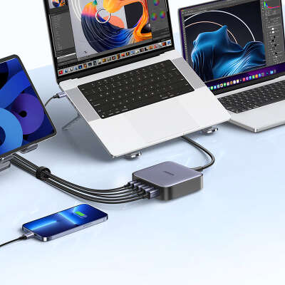 Зарядное устройство Ugreen Desktop Charger CD271 2xUSB/4xUSB-C 200W, Black [40914]