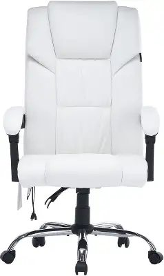 Кресло Cactus с вибромассажем CS-CHR-OC02M-WT белый экокожа крестов. сталь