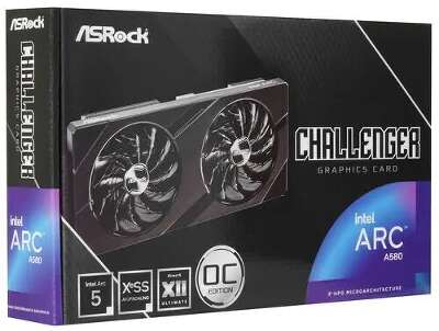 Видеокарта Asrock Intel Arc A580 Challenger OC 8Gb DDR6 PCI-E HDMI, 3DP