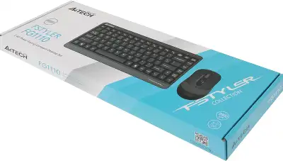 Клавиатура + мышь A4Tech Fstyler FG1110 клав:черный/серый мышь:черный/серый USB беспроводная Multimedia (FG1110 GREY)
