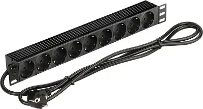 Блок распределения питания Lanmaster NM-PD16A-9XSH-2.0 гор.размещ. 9xSchuko базовые 16A Schuko 2м
