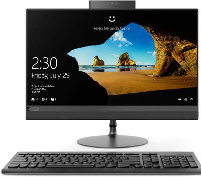 Моноблок Lenovo IdeaCentre 520-22IKU 21.5" Full HD P 4415U/4/1000/Multi/WF/BT/CAM/DOS/Kb+Mouse, черный