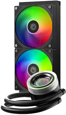 Система водяного охлаждения ID-Cooling FX240 Inf ARGB Soc-AM5/AM4/1200/1700/1851 черный 4-pin 27.2dB Al+Cu 300W Ret