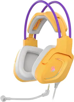 Наушники с микрофоном A4Tech Bloody G575 желтый/фиолетовый 2м мониторные USB оголовье (G575 /ROYAL VIOLET/ USB)