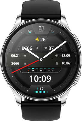 Смарт-часы Amazfit Pop 3R A2319 1.43" AMOLED корп.серебристый рем.черный (1746285)
