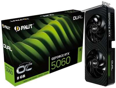 Видеокарта Palit PCI-E nVidia GeForce RTX5060 8G DUAL OC (8Gb/GDDR7/128bit/HDMI, DP) RTL (NE75060S19P1-GB2063D)