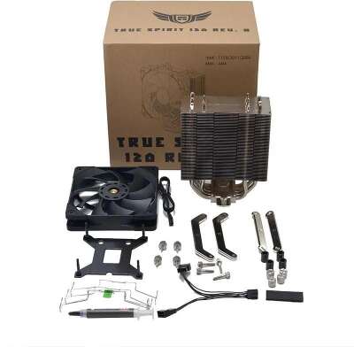 Устройство охлаждения(кулер) Thermalright True Spirit 120 Rev.B Soc-AM5/AM4/1151/1200/2066/2011/1700 черный 4-pin 29.6dB Al+Cu 585gr Ret (TRUE-SPIRIT-120-B)