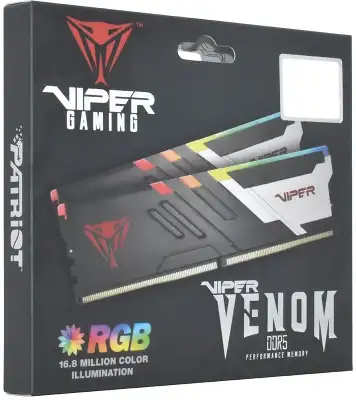 Память DDR5 2x24GB 6000MHz Patriot PVVR548G600C30K Viper Venom RGB RTL Gaming PC5-48000 CL30 DIMM 288-pin 1.45В kit с радиатором Ret