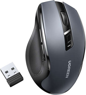 Беспроводная мышь UGREEN MU006 (15063) Ergonomic Wireless Mouse 4000DPI 2.4 GHz, цвет: черный