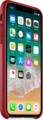Кожаный чехол для iPhone X Apple Leather Case, PRODUCT (RED) [MQTE2ZM/A]