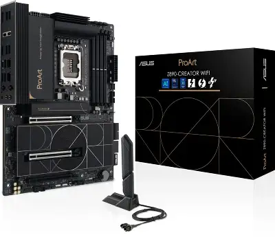 Материнская плата Asus PROART Z890-CREATOR WIFI Soc-1851 Intel Z890 4xDDR5 ATX AC`97 8ch(7.1) 1 x 10Gigabit + 1 x 2.5Gigabit RAID+HDMI+DP
