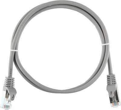 Коммутационный шнур NIKOMAX Essential Line F/UTP 4 пары, Кат.5е (Класс D), 100МГц, 2хRJ45/8P8C, T568B, заливной, с защитой защелки, многожильный, BC (чистая медь), 26AWG (7x0,150мм), полимерный материал, исполнение кабельного изделия нг(А)-HF, серый, 5м -
