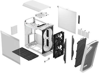 Корпус Fractal Design Torrent Compact White TG Clear Tint, белый, EATX, Без БП (FD-C-TOR1C-03)