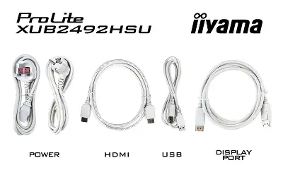Монитор Iiyama 23.8" ProLite XUB2492HSU-W6 белый IPS LED 0.4ms 16:9 HDMI M/M матовая HAS Piv 250cd 178гр/178гр 1920x1080 100Hz DP FHD USB 4.9кг