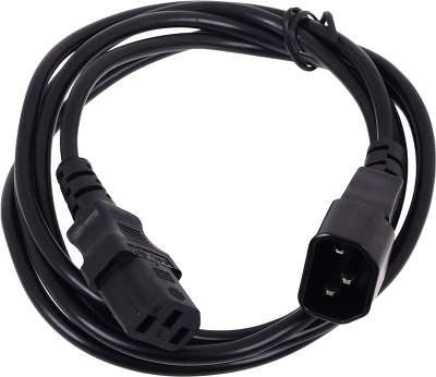 Шнур сетевой компьютер-монитор Cablexpert PC-189-1-1.8M, 1.8м, C13-C14, 3x1кв.мм., черный, с заземлением