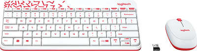 Комплект беспроводной Logitech Cordless MK240 Nano White Retail Combo USB (920-008212)