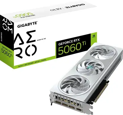Видеокарта Gigabyte PCI-E 5.0 GV-N506TAERO OC-8GD 1.0 NVIDIA GeForce RTX 5060TI 8Gb 128bit GDDR7 2647/28000 HDMIx1 DPx3 HDCP Ret