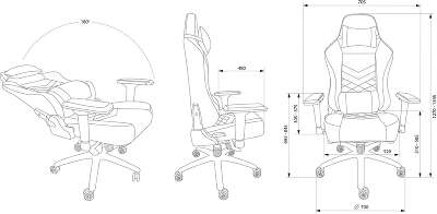 Кресло игровое Cactus CS-CHR-0112BL-M с вибромассажем черный экокожа с подголов. крестов. черный