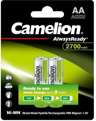Camelion Always Ready AA-2700mAh Ni-Mh BL-2 (NH-AA2700BP2, аккумулятор,1.2В)