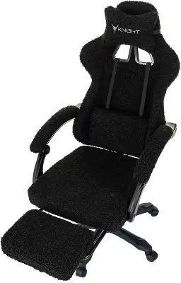 Кресло игровое Knight Lord/F черный экомех крестов. пластик подст.для ног