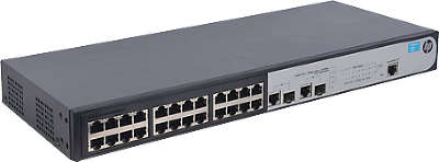 Коммутатор HP 1910-24 Switch (Web-managed, 24*10/100, 2 dual SFP, static routing, 19")