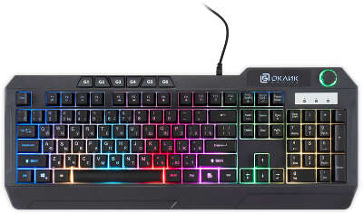 Клавиатура Оклик 715G черный USB Multimedia for gamer LED (1680657)