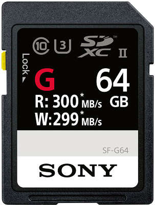 Карта памяти 64 Гб SDXC Sony Class 10 UHS-II U3 [SF-G64/T1]