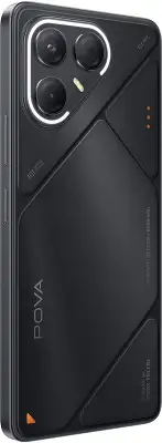 Смартфон Tecno Pova 7 5G 256Gb 8Gb черный моноблок 3G 4G 2Sim 6.78" 1080x2460 Android 15 50Mpix 802.11 a/b/g/n/ac/ax NFC GPS GSM900/1800 Protect microSD max1024Gb