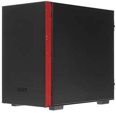 Корпус NZXT H210 Black/red, черный, mini-ITX, Без БП (CA-H210B-BR)