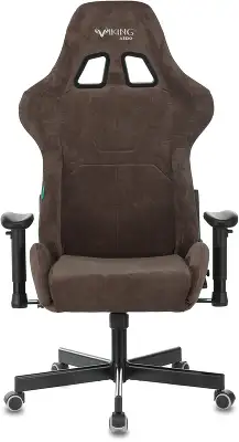Кресло игровое Zombie VIKING KNIGHT Fabric темно-коричневый Light-10 с подголов. крестов. металл