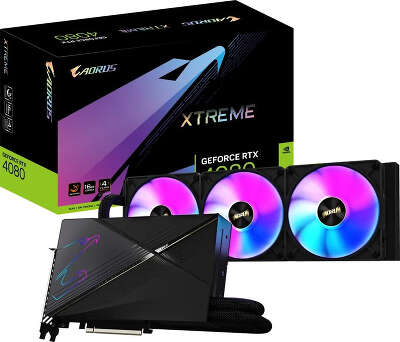 Видеокарта GIGABYTE NVIDIA nVidia GeForce RTX 4080 XTREME WATERFORCE 16GB 16Gb DDR6X PCI-E HDMI, 3DP