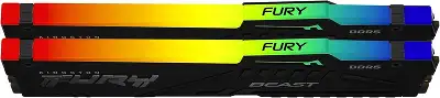 Память DDR5 2x32Gb 5600MHz Kingston KF556C40BBAK2-64 Fury Beast Black RGB RTL Gaming PC5-44800 CL40 DIMM 288-pin 1.25В dual rank с радиатором Ret