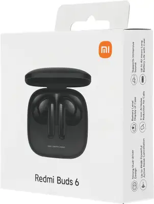 Наушники беспроводные Xiaomi Redmi Buds 6 черные (BHR9251GL)