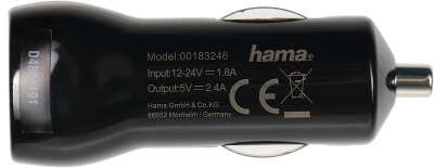 Автомобильное зар./устр. Hama H-183246 2.4A USB универсальное черный (00183246)