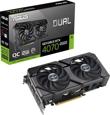 Видеокарта ASUS NVIDIA nVidia GeForce RTX 4070 Super DUAL-RTX4070S-O12G-EVO 12Gb DDR6X PCI-E HDMI, 3DP