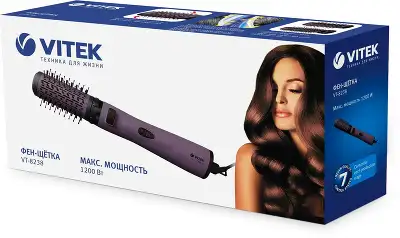 Фен-щетка Vitek VT-8238 1000Вт фиолетовый
