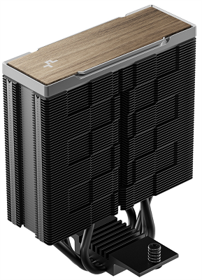 Кулер для процессора DEEPCOOL AK400 G2 LGA1851/1700/1200/115X/AM5/AM4 (12шт/кор, TDP 220W, PWM, Fan 120mm, 4 тепл. Трубки, Wood-grain top cover, черный) RET (R-AK400G2-BKNNMN-GJD)