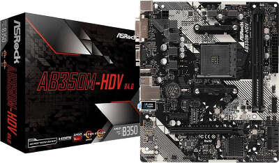Материнская плата mATX LGAAM4 ASRock AB350M-HDV R4.0
