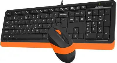 Клавиатура + мышь A4Tech Fstyler F1010 клав:черный/оранжевый мышь:черный/оранжевый USB Multimedia (F1010 ORANGE)