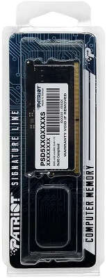 Память PATRIOT DDR5 SO-DIMM 16Gb (PC538400, 4800MHz, CL40, 1.1V, RTL) (PSD516G480081S)
